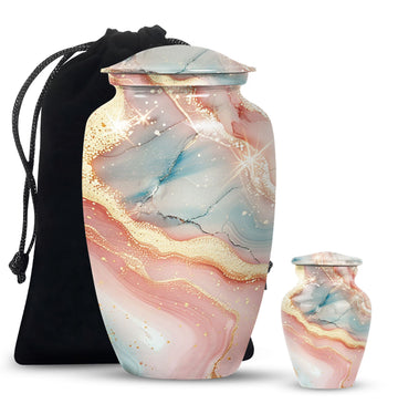 10 inch large Urn with 1 Keepsake 3 Inch Urn
