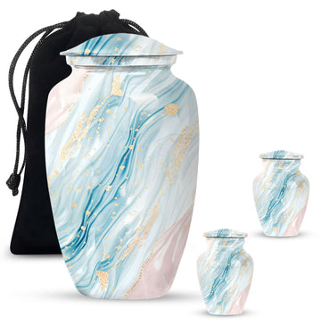 10 inch large Urn with 2 Keepsake 3 Inch Urns