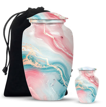 10 inch large Urn with 1 Keepsake 3 Inch Urn