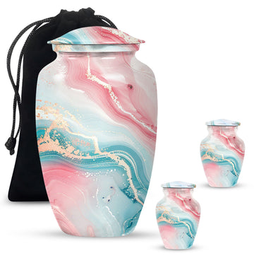 10 inch large Urn with 2 Keepsake 3 Inch Urns
