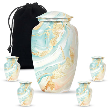 10 inch large Urn with 4 Keepsake 3 Inch Urns