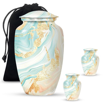 10 inch large Urn with 2 Keepsake 3 Inch Urns
