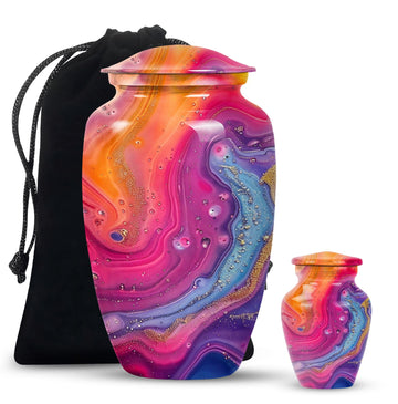 10 inch large Urn with 1 Keepsake 3 Inch Urn