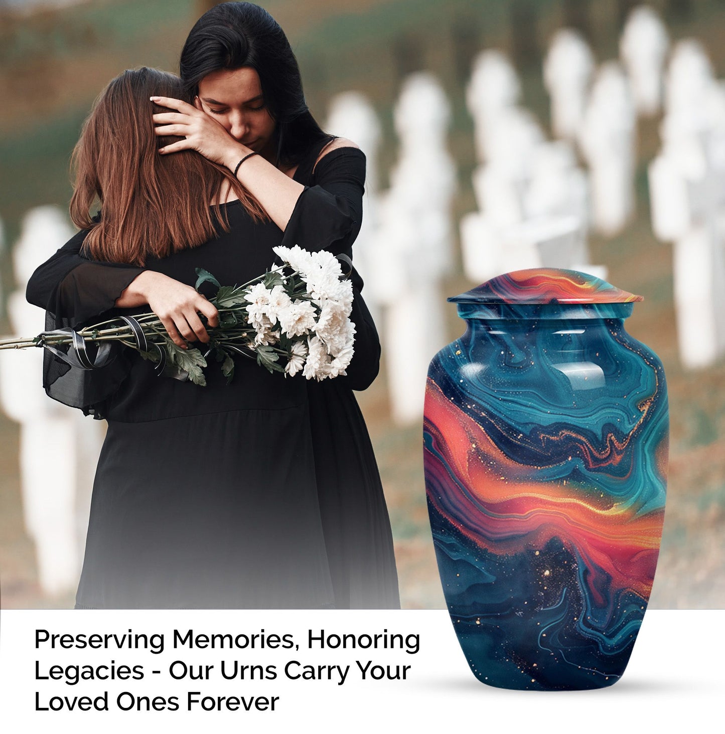 Abstract Urn for Adult Female Cremation Ashes, 