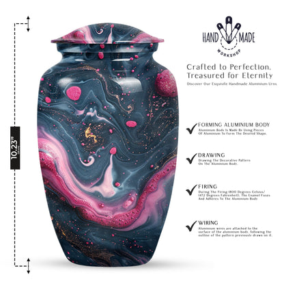 Abstract design funeral urn for adult ashes