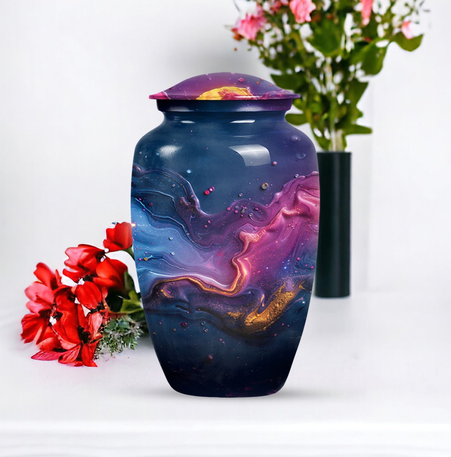 Classic Abstract Urn, 10-inch memorial adult urn
