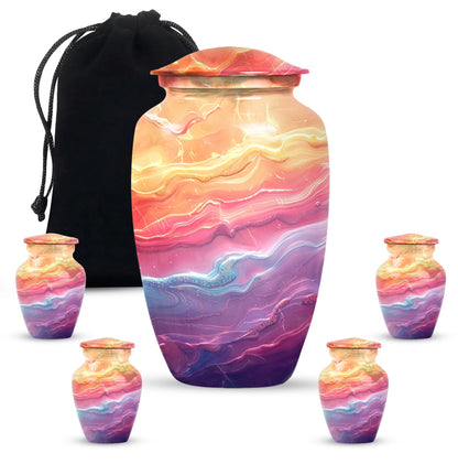 abstract themed classic urn for adult ashes.