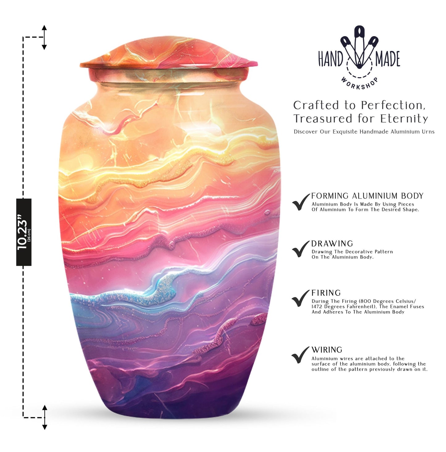 abstract themed classic urn for adult ashes.