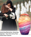 abstract themed classic urn for adult ashes.
