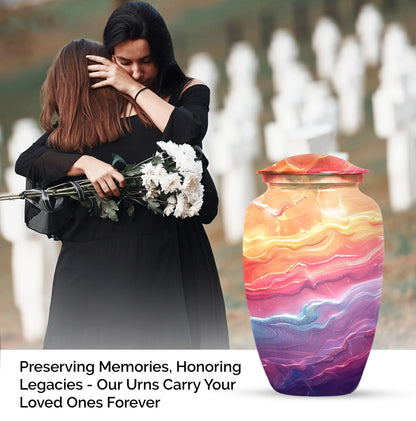 abstract themed classic urn for adult ashes.