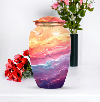 abstract themed classic urn for adult ashes.