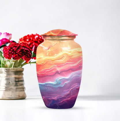 abstract themed classic urn for adult ashes.