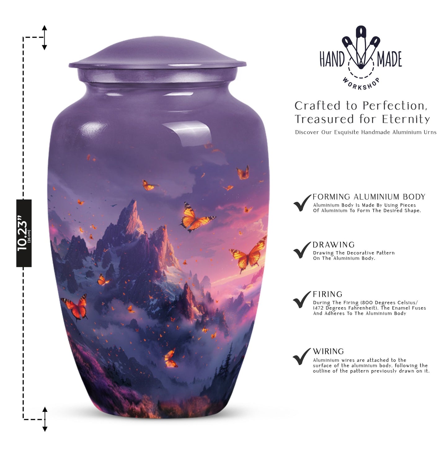 Purple Meadow Classic Urn, large Cremation Urn for Dad
