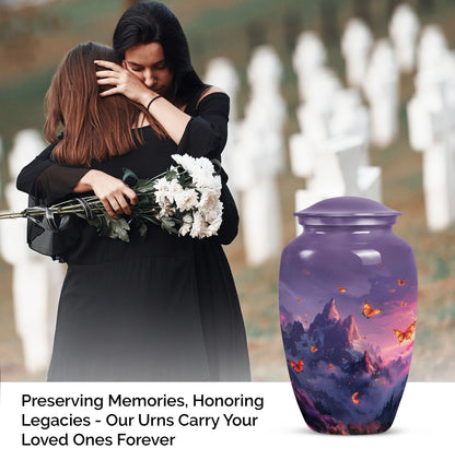 Purple Meadow Classic Urn, large Cremation Urn for Dad