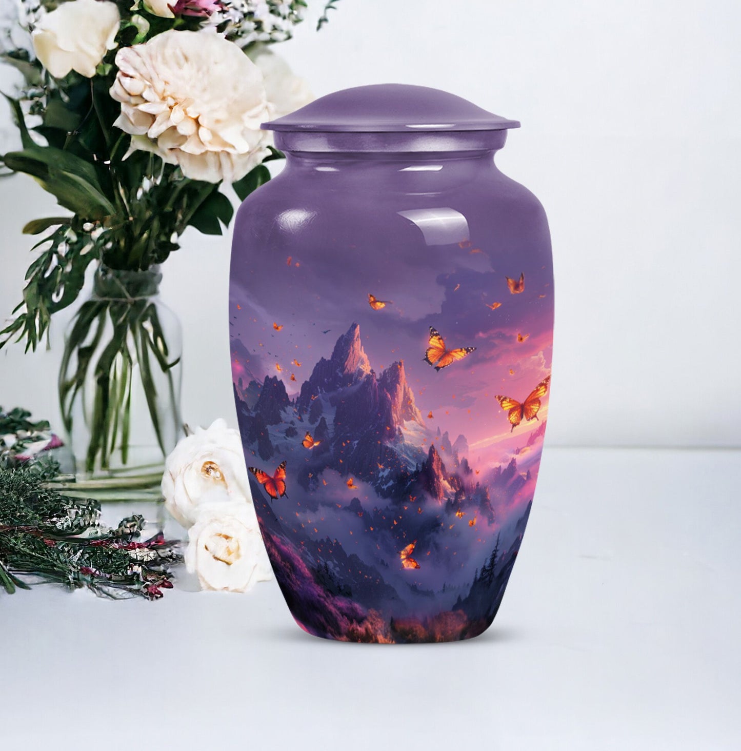 Purple Meadow Classic Urn, large Cremation Urn for Dad