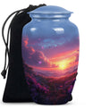 Large purple meadow urn for adult cremation ashes