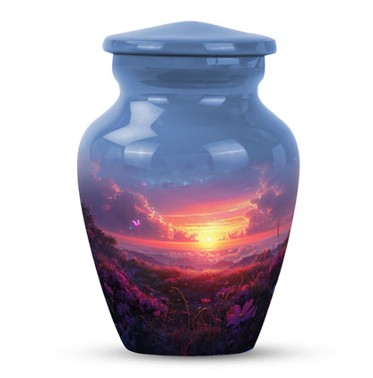 Large purple meadow urn for adult cremation ashes