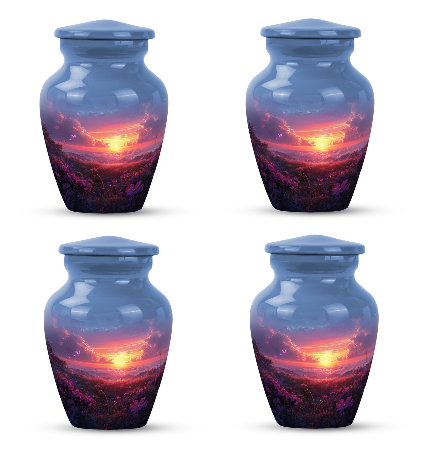 Large purple meadow urn for adult cremation ashes