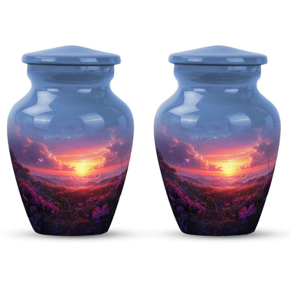 Large purple meadow urn for adult cremation ashes