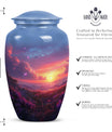 Large purple meadow urn for adult cremation ashes