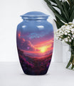 Large purple meadow urn for adult cremation ashes
