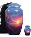 Large purple meadow urn for adult cremation ashes