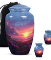 Large purple meadow urn for adult cremation ashes