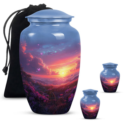 Large purple meadow urn for adult cremation ashes