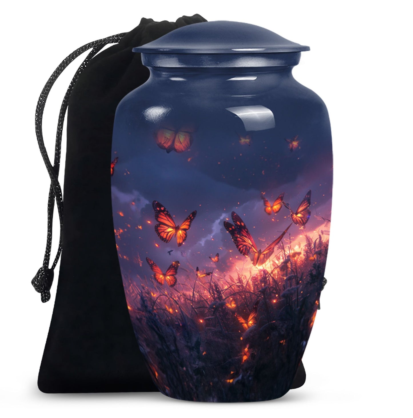 Purple Meadow Classic Urn for human ashes.