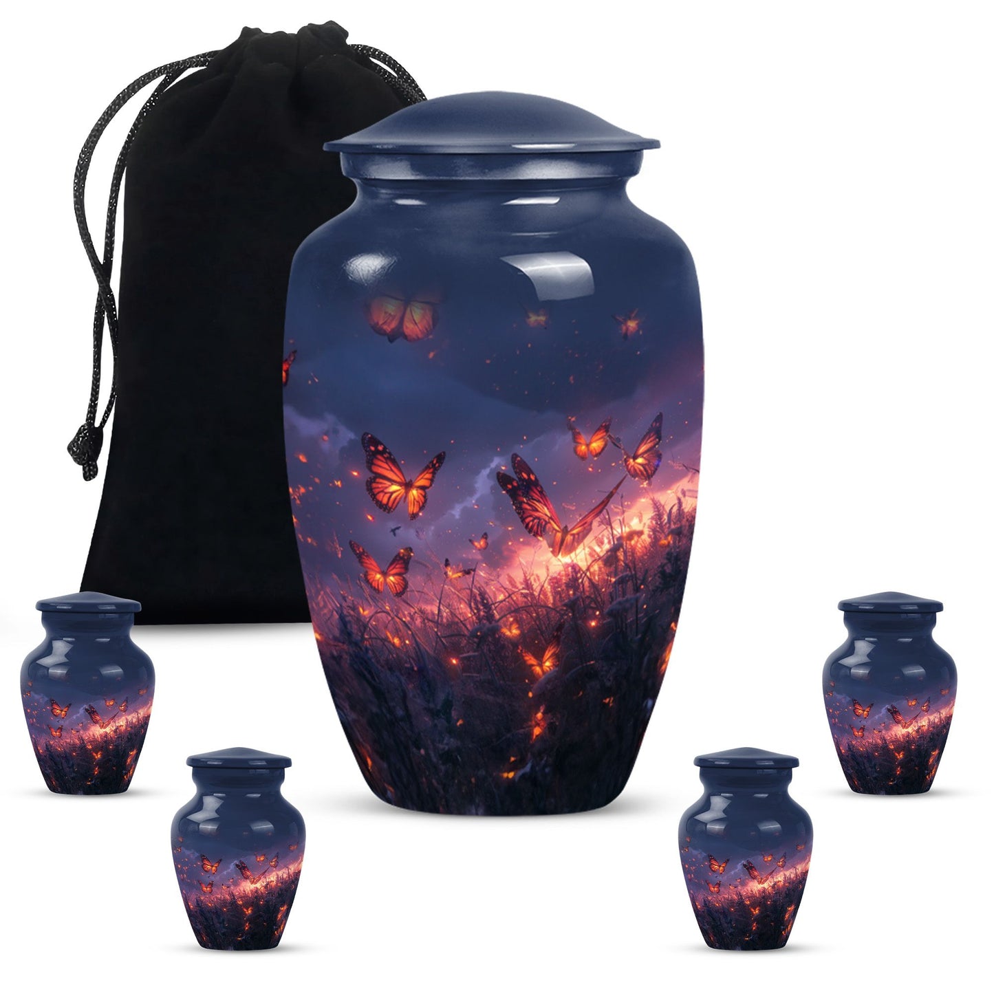 Purple Meadow Classic Urn for human ashes.