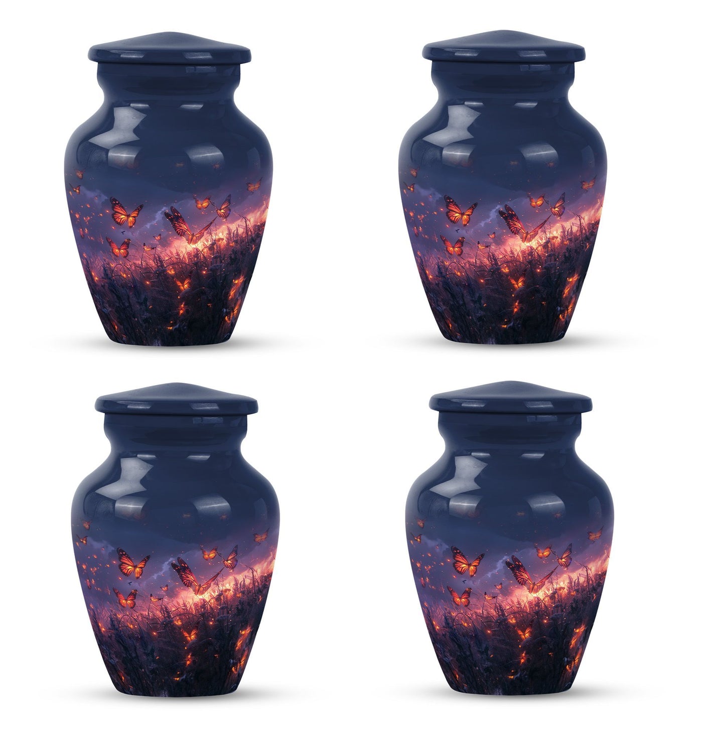 Purple Meadow Classic Urn for human ashes.