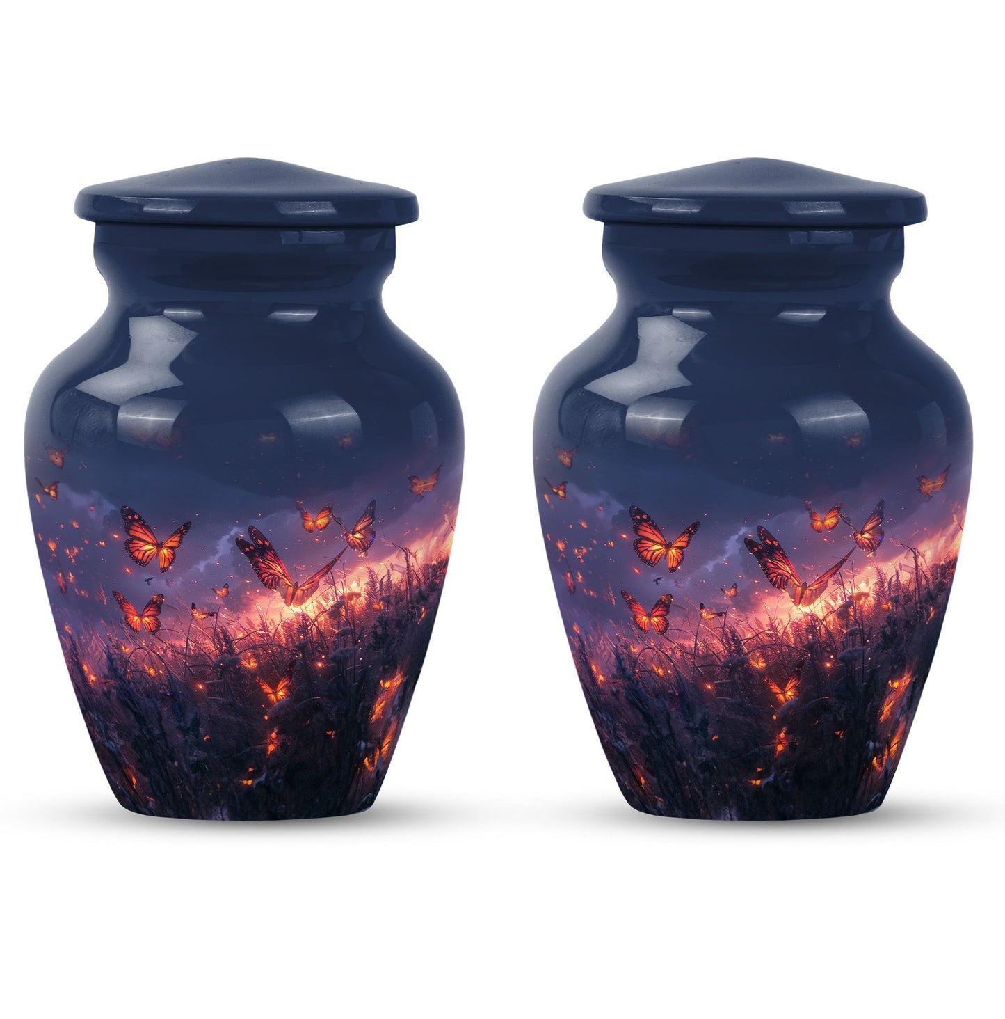Purple Meadow Classic Urn for human ashes.
