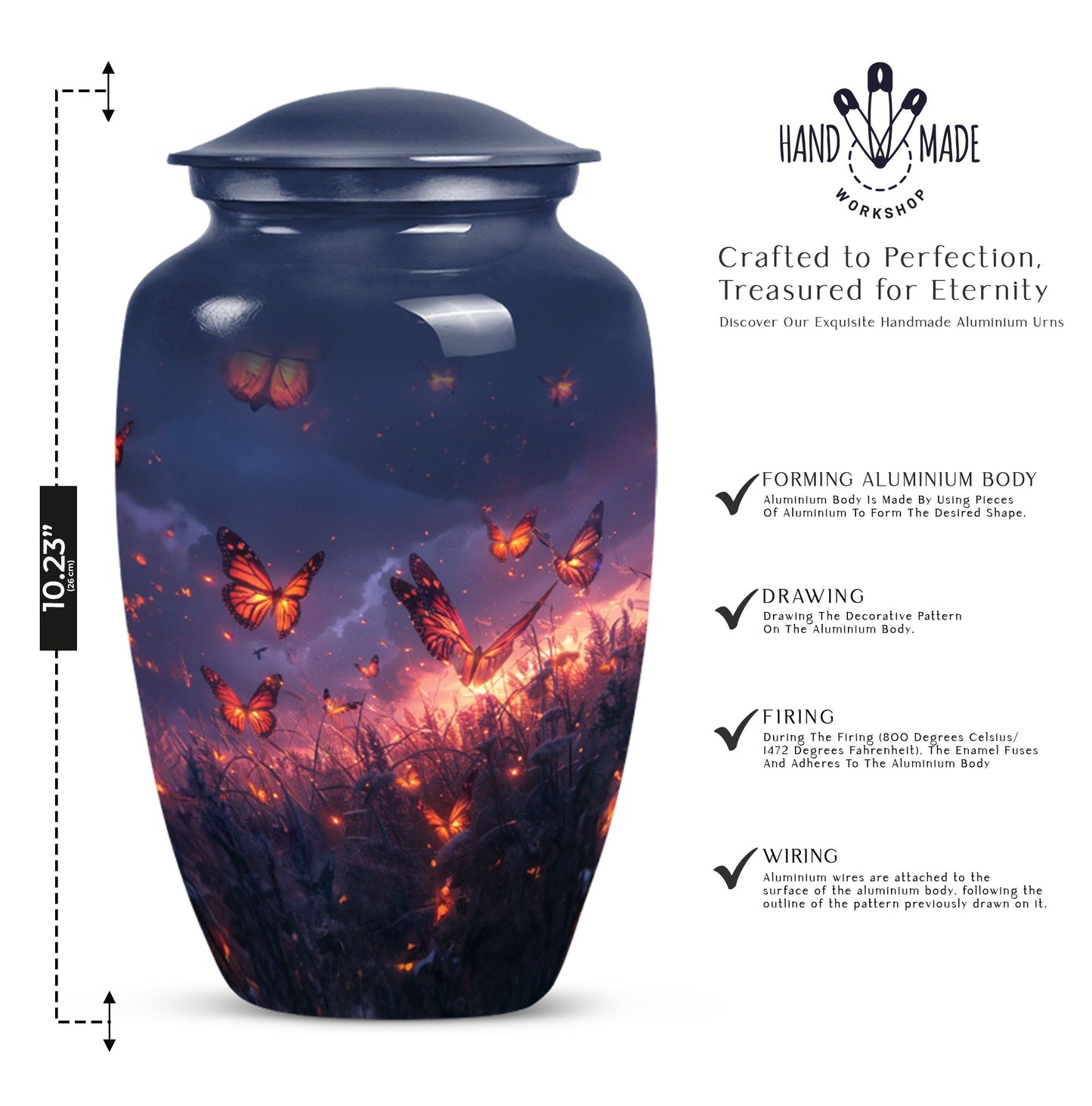 Purple Meadow Classic Urn for human ashes.