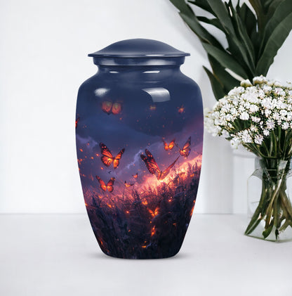 Purple Meadow Classic Urn for human ashes.