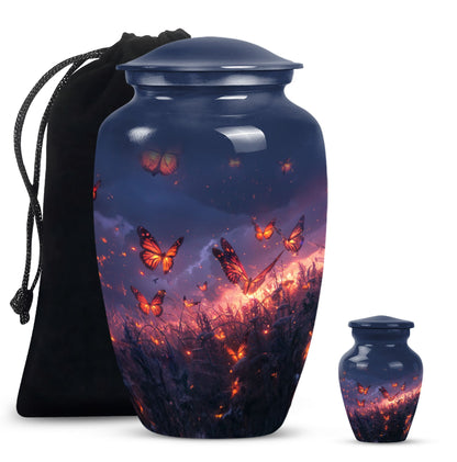 Purple Meadow Classic Urn for human ashes.