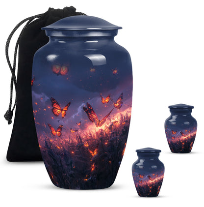 Purple Meadow Classic Urn for human ashes.