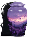 Purple Meadow classic aluminum cremation urn for ashes