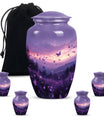 Purple Meadow classic aluminum cremation urn for ashes
