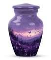 Purple Meadow classic aluminum cremation urn for ashes