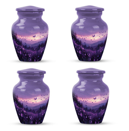 Purple Meadow classic aluminum cremation urn for ashes