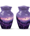 Purple Meadow classic aluminum cremation urn for ashes