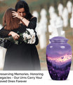 Purple Meadow classic aluminum cremation urn for ashes
