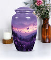 Purple Meadow classic aluminum cremation urn for ashes