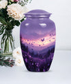 Purple Meadow classic aluminum cremation urn for ashes