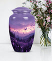Purple Meadow classic aluminum cremation urn for ashes