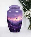 Purple Meadow classic aluminum cremation urn for ashes