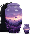 Purple Meadow classic aluminum cremation urn for ashes