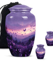 Purple Meadow classic aluminum cremation urn for ashes