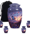 purple meadow themed classic urn for men's cremation.