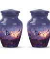 purple meadow themed classic urn for men's cremation.